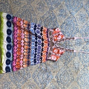 Multi colored Tie short dress or long shirt size S
